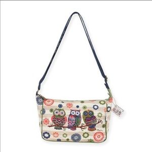 Paul Brent Artsy Owl Novelty Canvas Shoulder Bag